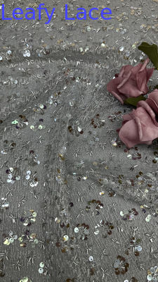 Gewirktes Blattmetall-Floralspitzengewebe für die Kleiderei Hochzeitskleider Glänzendes Gewebe
