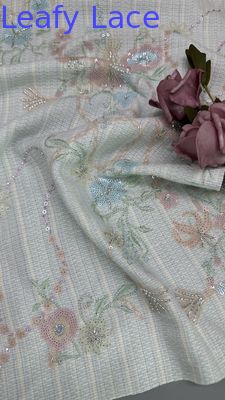 Scheinende Blättersequins Spitze Stoff für Vollkleidung Ostkultur Abendkleidung Scheinende Stoff