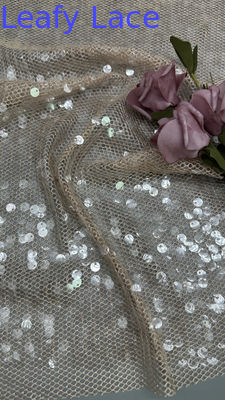 Blattförmiger Luxus-Pailletten-Spitzen-Stickstoff Stoff Elegant und Atmungsaktiv für Abendanlässe
