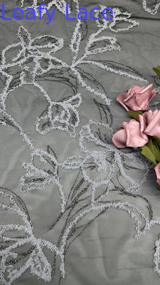 100% Baumwolle Broderierte Spitze Stoffnetz für Kleider Schwarz Gold Farbe Geburtstagskleider