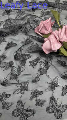 Schmetterling Luxus chemische Spitze Stoff romantische Spitze für Hochzeit Couture schwarze Mesh Kleider