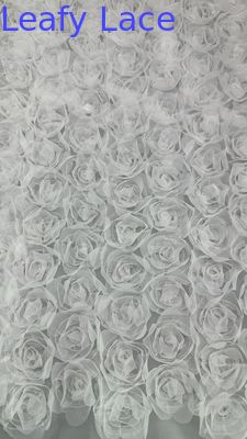 Weiße Rose Mesh Französisch Chantilly Spitze Stoff Atmen und Elegante Weiß für Kleidung Kleider Hochzeitskleider