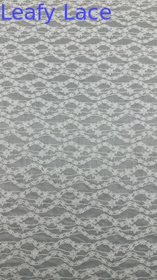 Weiß bestickte Spitze für elegante Blumenmuster aus 100 % Polyester für königliche und romantische Kleider