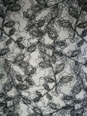 Schwarzes Nylonpolyschnur-Häkelspitze-Material für Hochzeits-Kleid