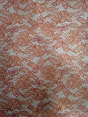 Orange empfindliches französisches Chantilly-Spitze-Nylongewebe für Frauen kleiden an
