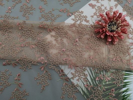 Kleines Blumen-Tulle Mesh Colored Embroidered Lace Fabric durch das Yard