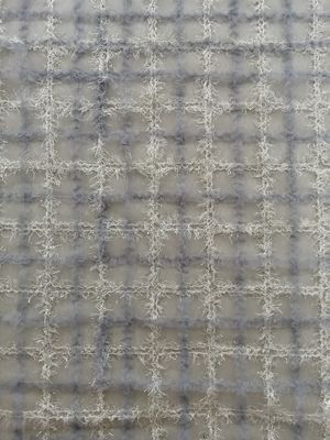 125CM blaues geometrisches Lurex Applikations-Stickerei-Gewebe
