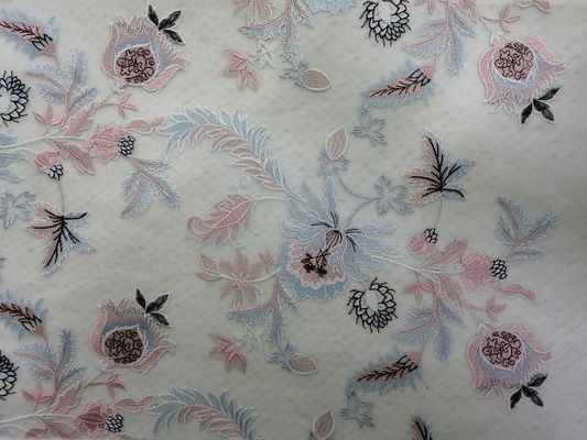 Farbiges gesticktes Spitze-Blumengewebe für Frauen-Kleid