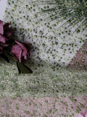 Mesh Green Dot Embroidered Tulle-Spitze-Gewebe für Bettwäsche-Artikel