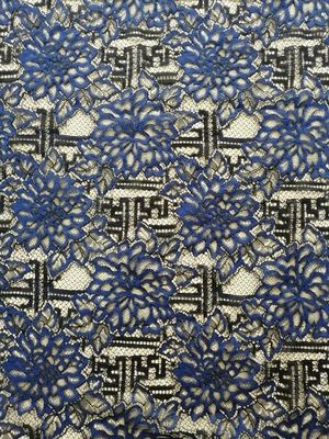 Haupttextilgroße Blumen-blaues geschnürtes Spitze-Gewebe für kleines Mädchen-Kleid