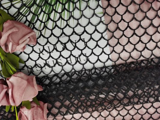 Fischschuppen kopieren schwarzes weiches Tulle Mesh Fabric