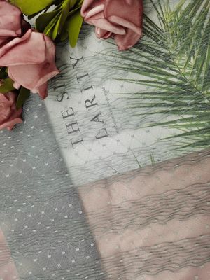 Grey Polyester Crinckle Mesh Pleated-Spitze-Gewebe für kleines Mädchen-Kleid