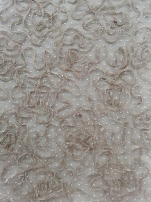 Kakifarbiges Applikations-Stickerei-Gewebe