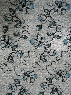 Blumenspitze-Mesh Green Colored Embroidery Fabric-Abend-Kleidergewebe