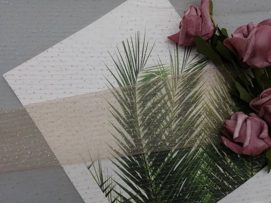 Metallisches Lurex beschichtete Funkeln Tulle Mesh Foil Printed Fabric