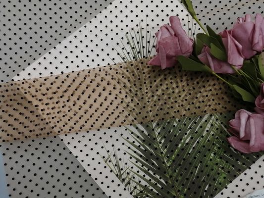 Schwarzer Dot Flocking Tulle Mesh Flocked Mesh Fabric