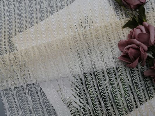 100 Yards 145cm geometrische geschnürte Spitze-Gewebe-Elfenbein-Brautspitze-Gewebe-
