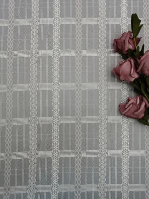 Weiße geometrische Mesh Tulle Lace Fabric Lightweight-Dame Dress Fabric