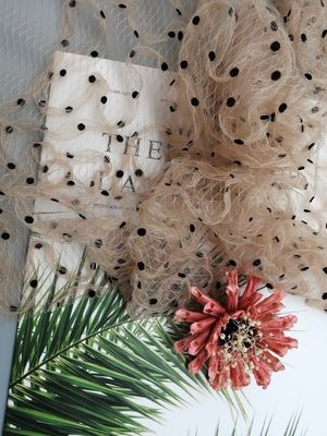 Dreidimensionales Blumengewebe Dot Flocked Tulle Cording Mesh der spitze-3D