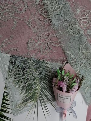 Französische Chantilly-Wimper metallisches Lurex-Kammmuschel-Spitze-Gewebe