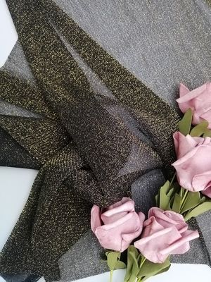 Gold Lurex Mesh Tulle Metallic Lace Fabric für weibliches einen Tiefstand erreichendes Hemd