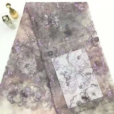125CM stickten Blumenspitze-Paillette Gewebe für Kleiderblusen