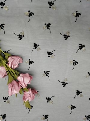 Marine-Farbe 130CM gespritzter Mesh Foil Printed Fabric