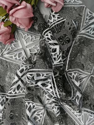 Vorhang-Stoff Geos Diamond Tulle Embroidered Lace Fabric