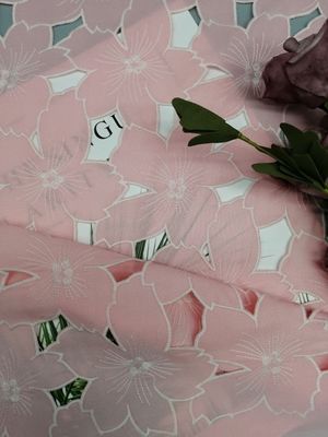 Polyester-Laser-Schnitt-Spitze-Applikations-Gewebe 100% für Hochzeits-Kleid