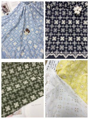 100 Yards Blumenbaumwolle-stickten Ösen-Gewebe-Kinderkleidergewebe