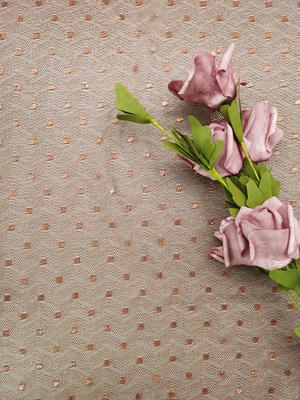 Brown-Farbe stickte Spitze-Gewebe-metallische Tulle-Spitze leichten Dot Lace