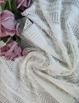 Weißes gesticktes Spitze-Gewebe-elegantes Heirats-Kleiderkleiderbrautgewebe