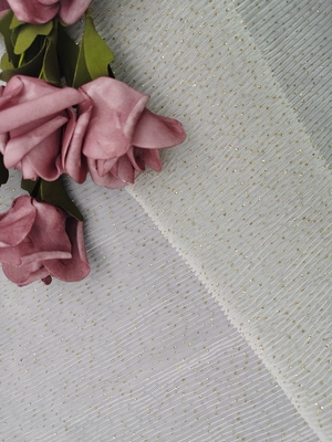 Gefaltete Spitze Tulles Mesh Foil Printed Fabric Shimmering Tulle