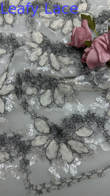 100% Polyester Sequin Metallspitzen Stoff Luxus Atem und elegante Sequin Stoff