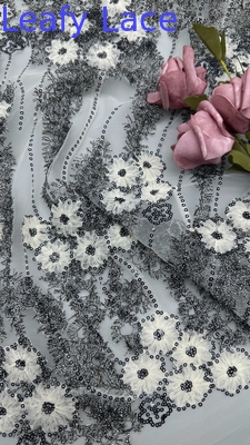 Luxus-Metallspitzenstoff Elegante Hochzeitsbroderie Stoff