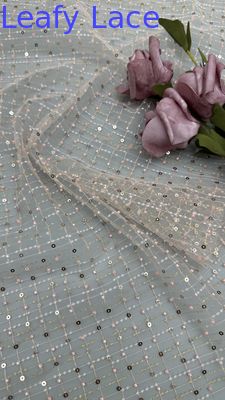 Seuqin Stickstoff Lusiate Sequin Broderierte Spitzen Stoff Blatt Luxus Gelegenheit Hochzeitsgewebe