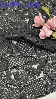 Blätter 3D Floral Spitze Stoff Stickerei Stoff Elegant und Atmung Sequin Spitze Stoff Luxus Gelegenheit Stoff