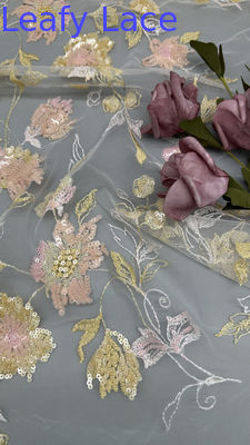 Broderierey Spitze Stoff Perlen Sequin Blumen Elegant und Atmen Luxus Gelegenheit Stoff