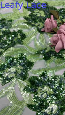 100% Polyester 3D Floral Stoff Sequin Elegante Glanznetz Spitze Stoff Luxus Gelegenheit Abend Stoff