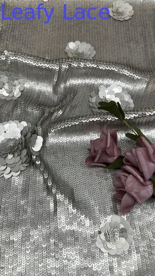 Luxuriöse Sequin-Bräude Stoff glänzende Spitze 100% Polyester Abend-Anlass Stoff