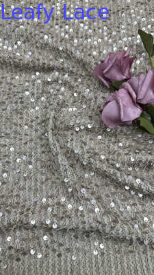 100% gebräuchertes Sequin-Gewebe aus Spitze, neue Kollektion für Party-Kleider.