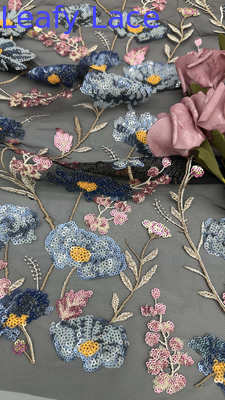 Pailletten-bestickter Spitzenstoff Eleganter Mesh-Stoff Kundenspezifische neue Kollektion Stoff