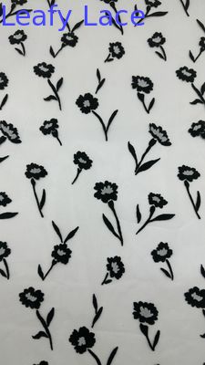 Süße Farbe Traditionelle Rose Beflockter Mesh-Spitze Qualität Kundenspezifisch für Elegantes Kleid