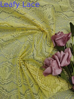 Hochqualitative Gelbfarbe 100% Baumwolle Spitze Stoff Schönheit Hohl-up Patter Manafacturer