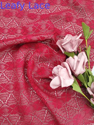 Rot Farbe Vierblätterklee Spitze Stoff kundenspezifisch gestickt reine Spitze Modebekleidung