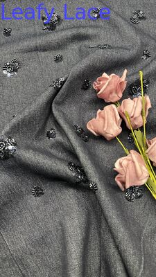 OEM-Spitzenstoffhersteller für Modedesigner, paillettenbestickter Spitzenstoff, elegant, schöne Farbe