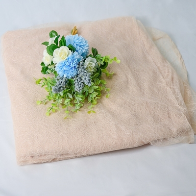 Sahneblumenüberlagerungs-bloßes gesticktes Spitze-Tulle-Gewebe OEKO - Tex Standard